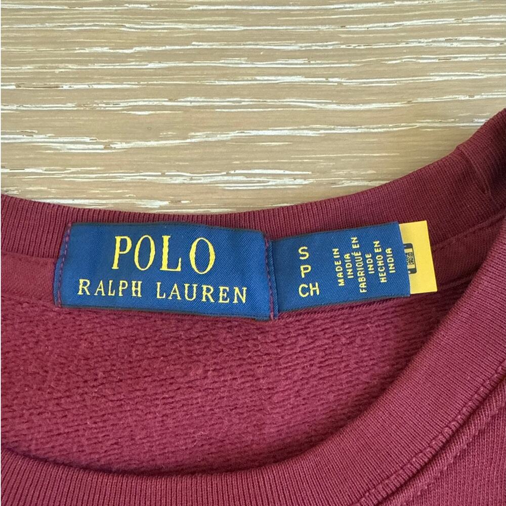 Polo Ralph Lauren Varsity Bear Fleece Sweatshirt Size S in Red - Picture 2 of 4